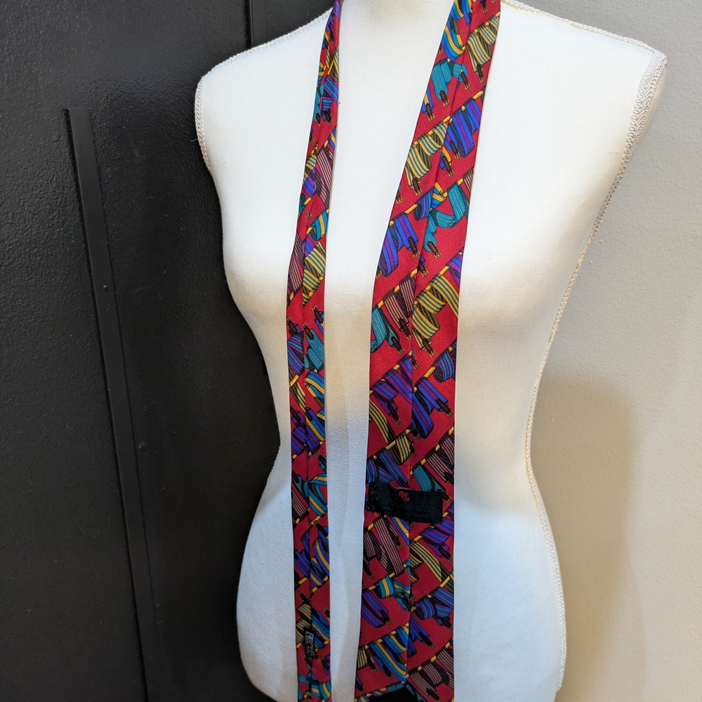 Vintage Abercrombie And Fitch Colorful Patterned Women's Tie - Picture 3 of 3